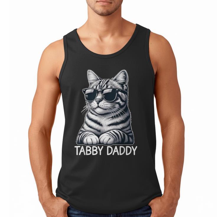 Tabby Daddy Cat Dad Graphic Grey Tabby Cat Lover Men Tank Top