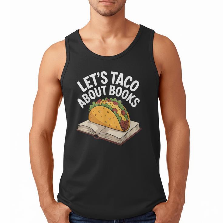 Taco Books Mexican Reading Teacher Book Lovers Bookish Men Tank Top