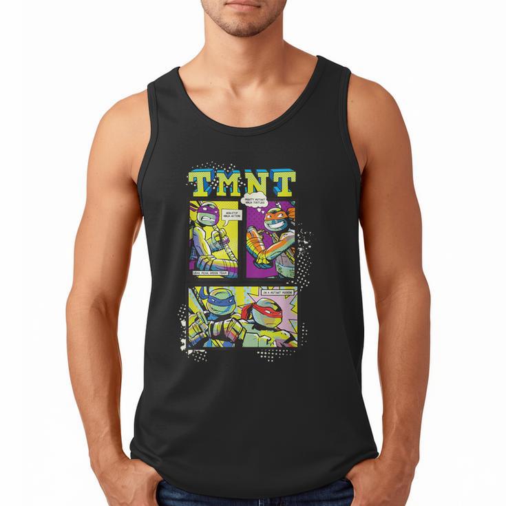 Teenage Mutant Ninja Turtles Retro Neon Comic Book Panels Men Tank Top