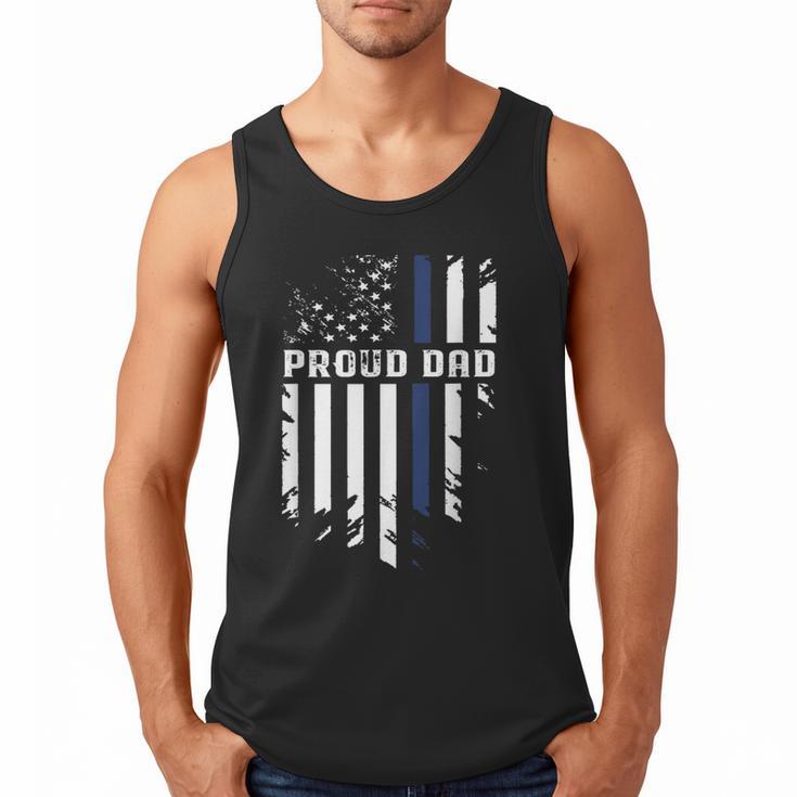 Thin Blue Line Proud Dad Police Family T-Shirt Men Tank Top