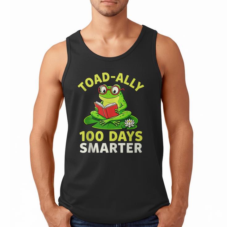 Toad-Ally 100 Days Smarter Frog Reading Book 100 School Day Men Tank Top