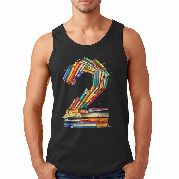 Toddler 2nd Birthday Books Themed 2 Year Old Boys Kids Girls Men Tank Top