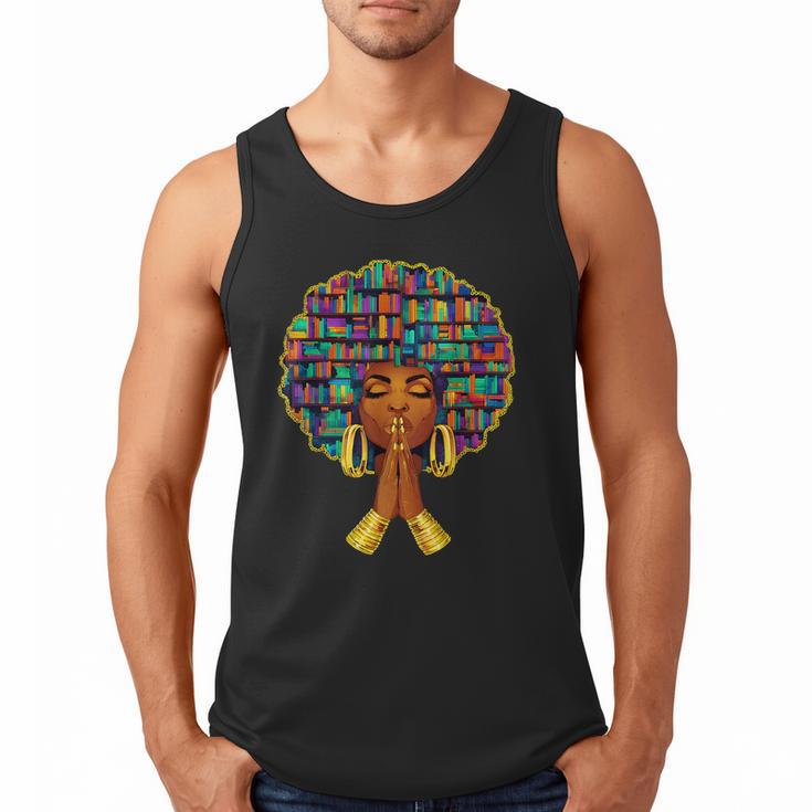 History Month Afro Women Book Lover Librarian Teacher Men Tank Top