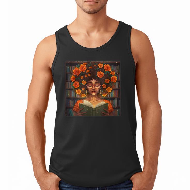 History Month Black Afro Girl Women Book Lovers Men Tank Top