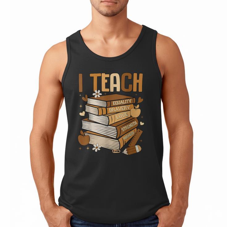 History Month I Teach Melanin Book Black Teacher Men Tank Top