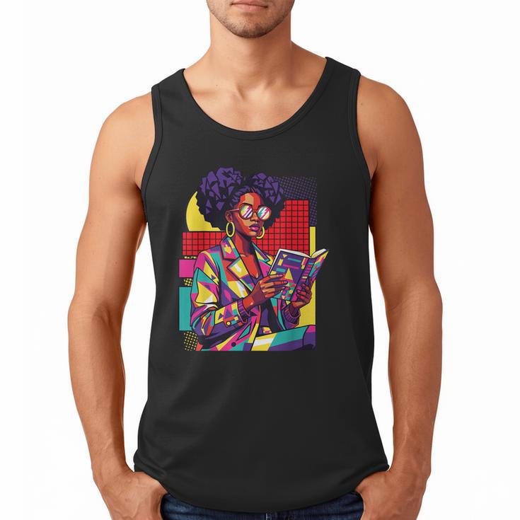 History Woman Reading Book Geometric Girl Educated Men Tank Top