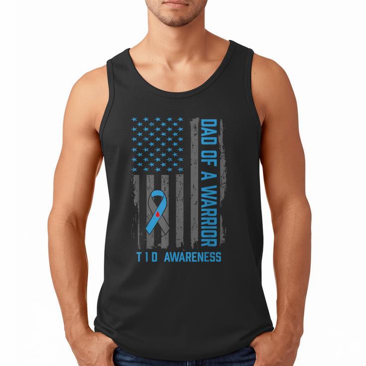 Type 1 Diabetes Awareness T1D Dad Of Warrior Type 1 Diabetic Men Tank Top