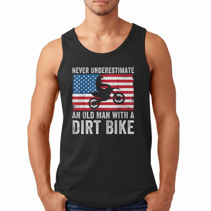 Never Underestimate An Old Man With A Dirt Bike Grandpa Dad Men Tank Top