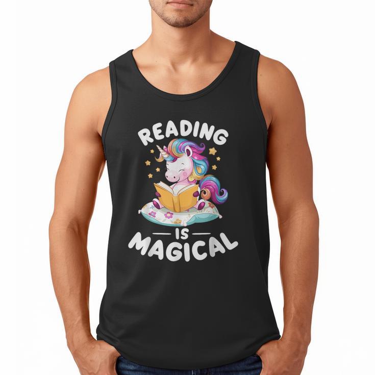 Unicorn Teacher Reading Is Magical Book Men Tank Top