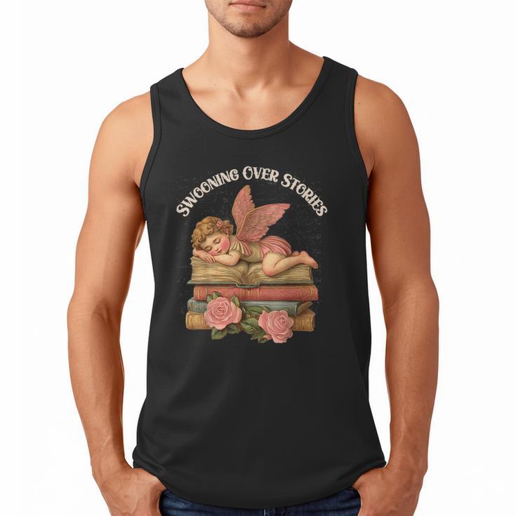 Valentine's Swooning Over Stories Cupid And Book Lover Tee Men Tank Top