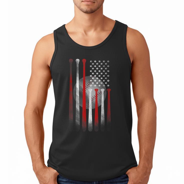 Vintage Baseball American Flag Classic Fit Tee For Dad And Mom Men Tank Top