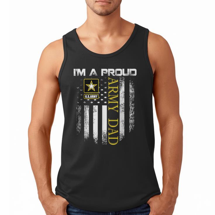 Vintage I'm A Proud Army Dad With American Flag Men Tank Top
