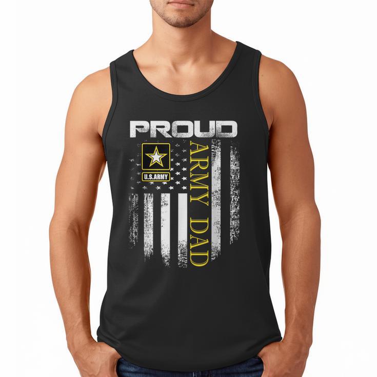 Vintage Proud Army Dad With American Flag Men Tank Top