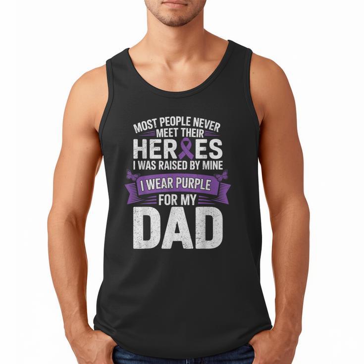 I Wear Purple For My Dad Pancreatic Cancer Support Men Tank Top