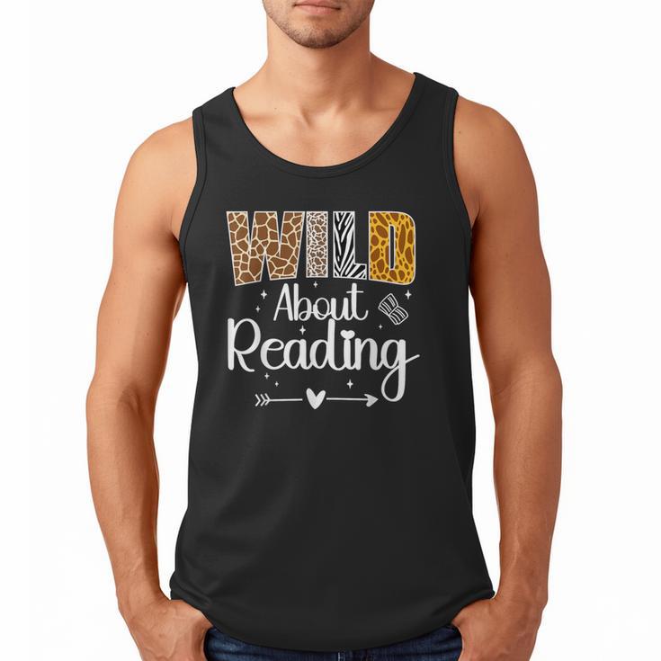 Wild About Reading Book Lover Bookworm Library Day Men Tank Top