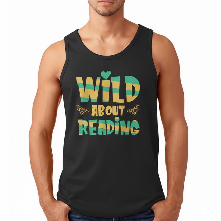 WILD ABOUT READING I Love Books Bookworm Library Day Men Tank Top