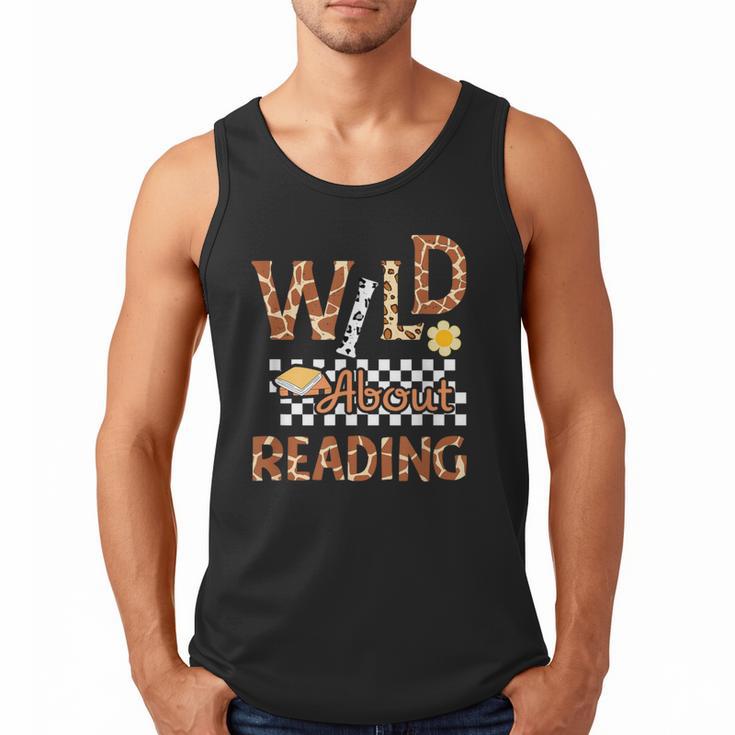 Wild About Reading Teacher Reading Books Back To School Men Tank Top