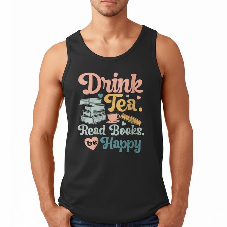 Women's Drink Tea Read Books Nerd Book Reader Book Reading Lover Men Tank Top