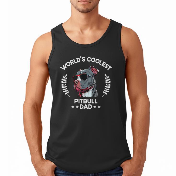 World's Coolest Dog Dad Papa Men Pitbull Men Tank Top