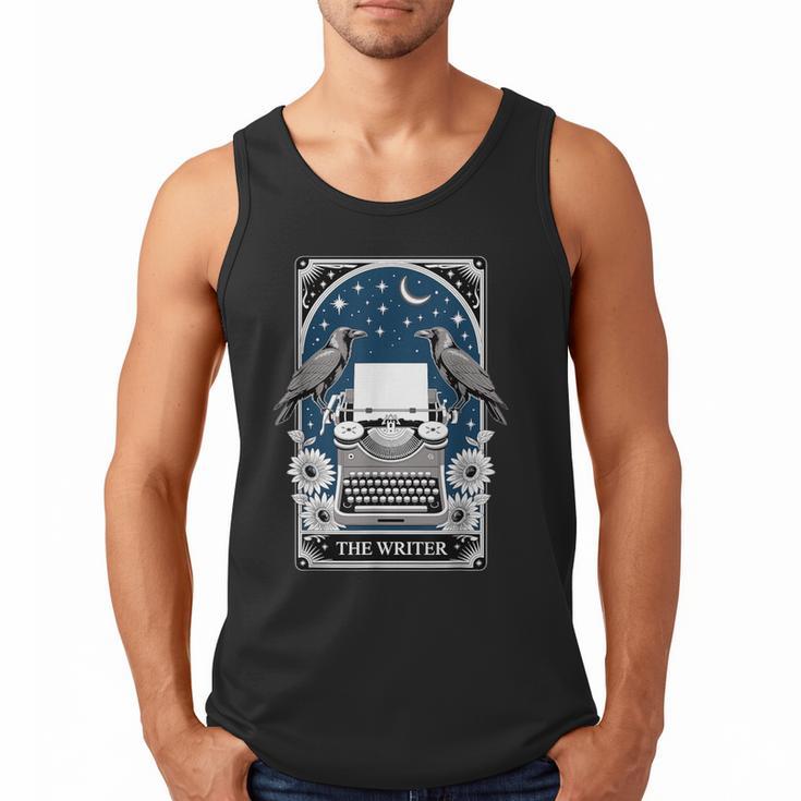 The Writer Typewriter Crow Writing Journalist Book Writer Men Tank Top
