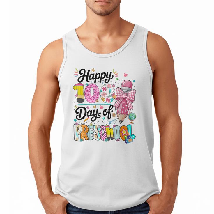 100th Day Of School Teacher Books 100 Days Of Preschool Girl Men Tank Top