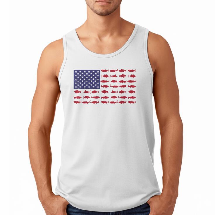 American Flag Fishing-Shirt Men Kids Bass Fish Dad Patriotic Men Tank Top