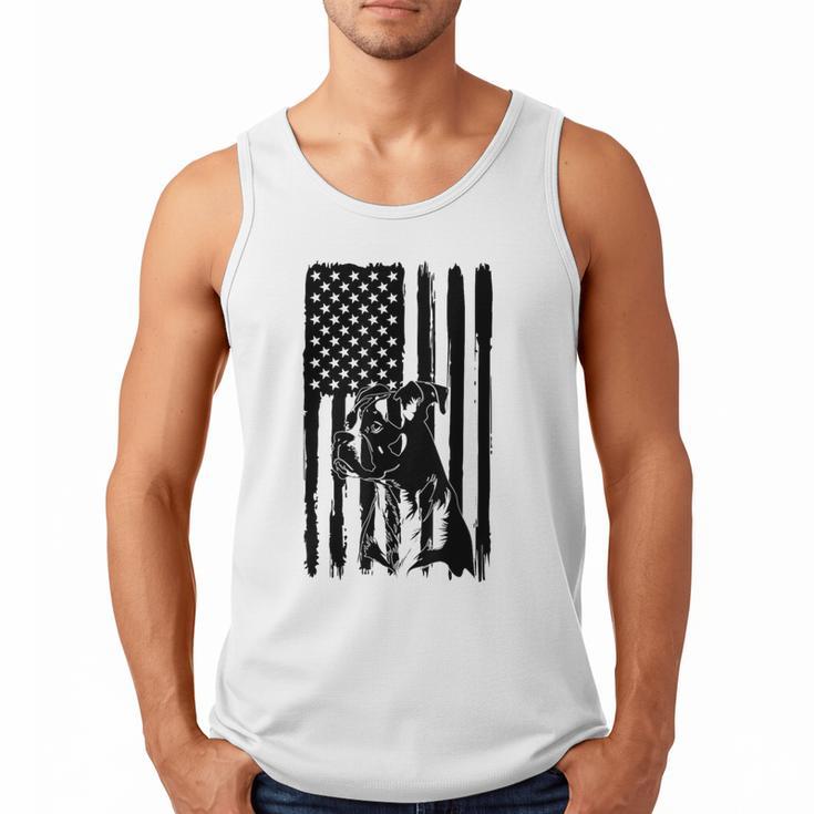 American Flag USA Patriot Boxer Dog Dad Men Tank Top