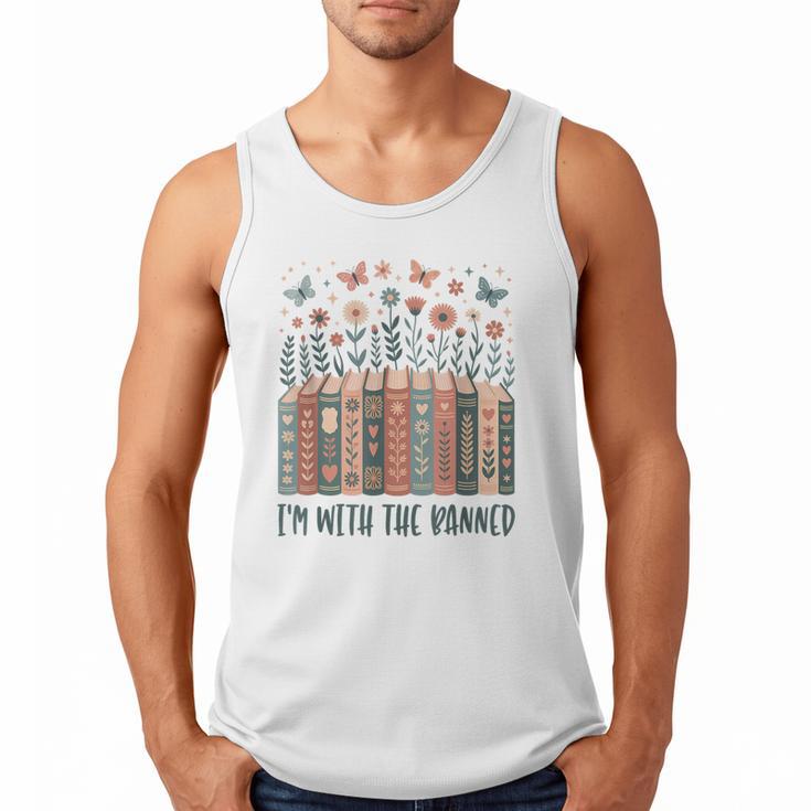 Im With The Banned Book Readers Librarian Read Banned Books Men Tank Top