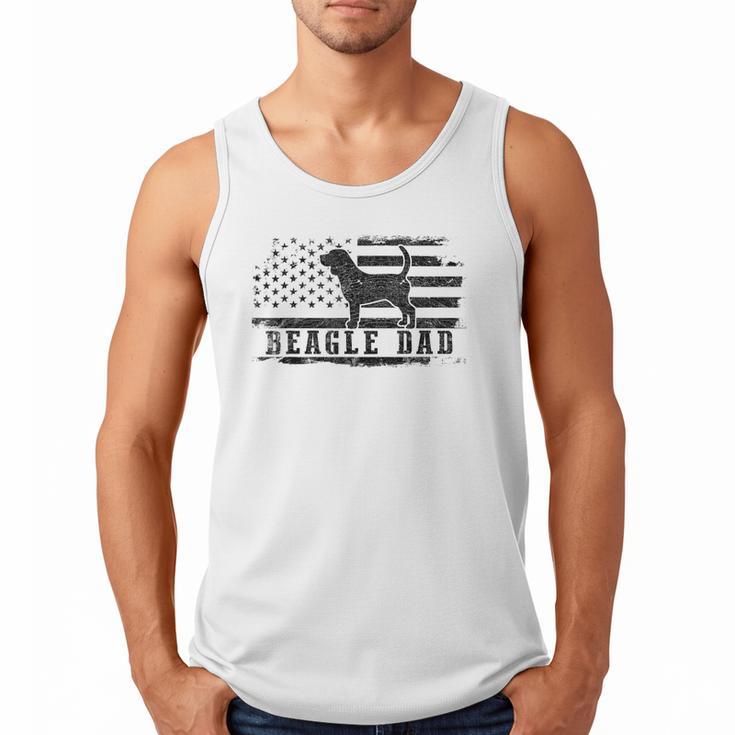 Beagle Dad Distressed American Flag Patriotic Dog Men Tank Top