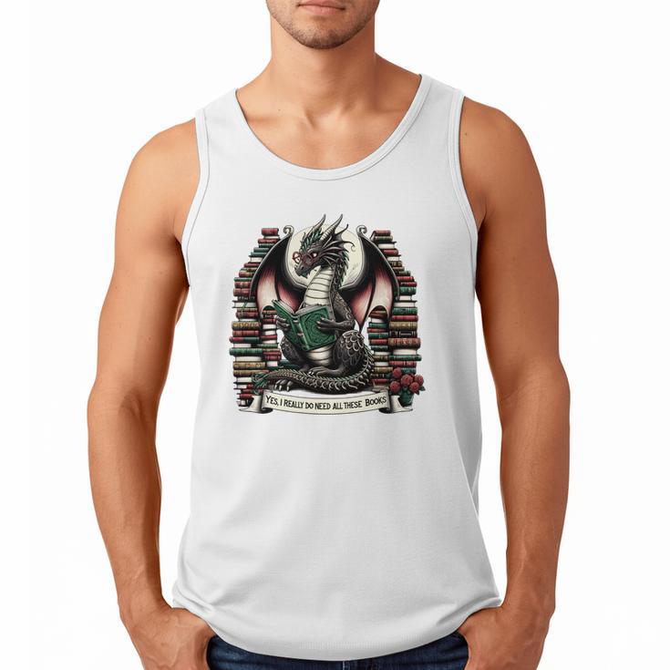 Book Dragon Yes I Really Do Need All These Books Men Tank Top