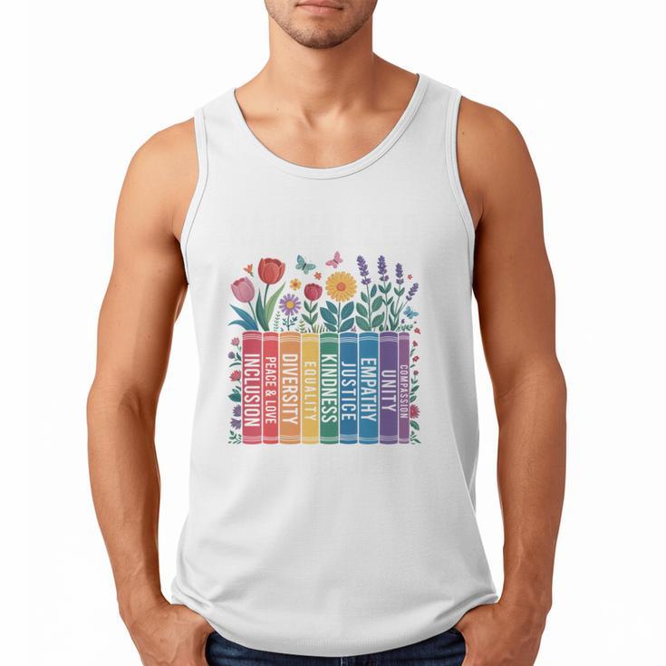 Book Flower Radicalized By Basic Decency Feminist Leftist Men Tank Top