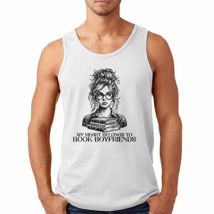 Book Lover Bent Over a Book Men Tank Top