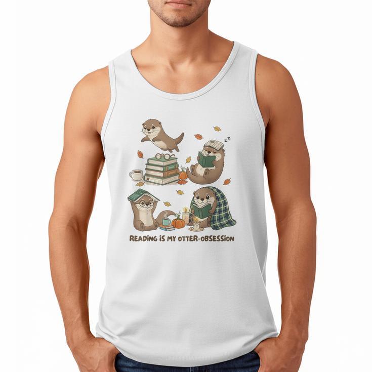 Book Lover Bookish Bookworm Reading Is My Otter-Obsession Men Tank Top