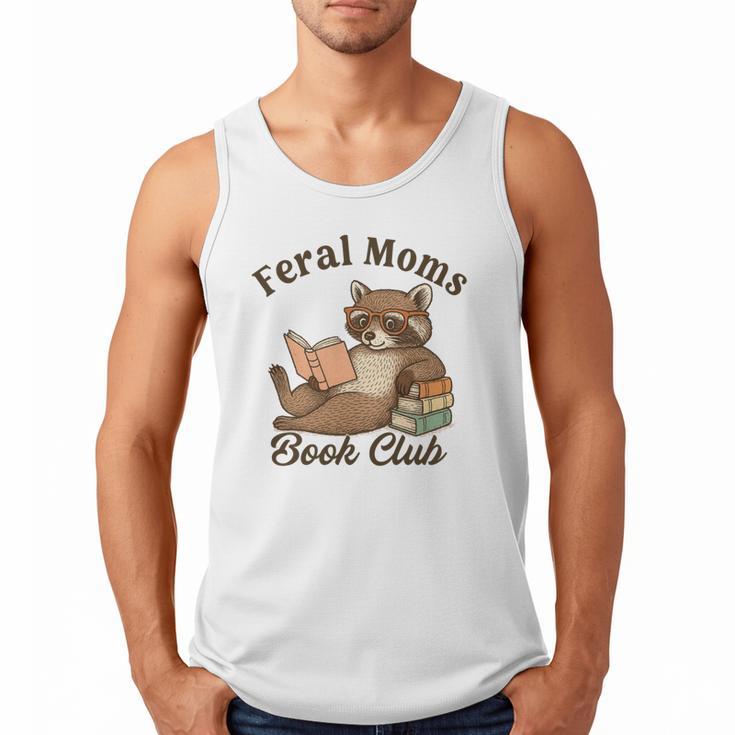 Bookish Feral Moms Book Club Raccoon Mother's Day Bookworm Men Tank Top