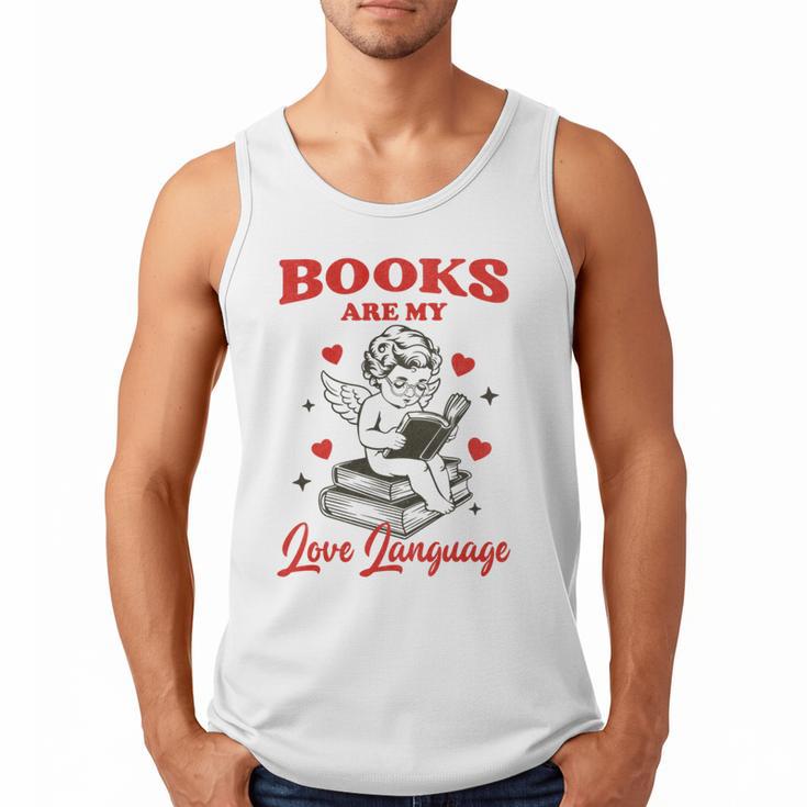 Books Are My LoveLanguage Cupid Valentines Men Tank Top