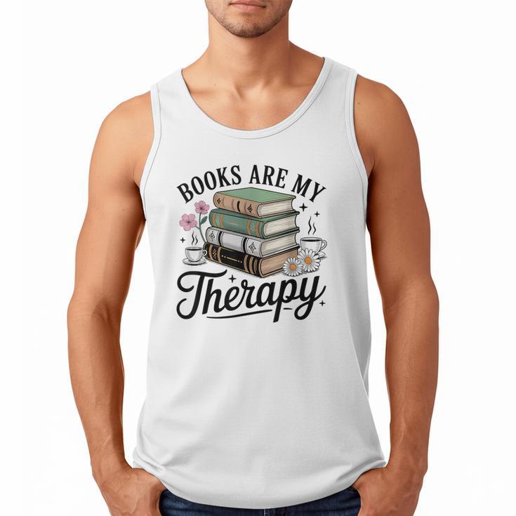 Books Are My Therapy Bookworm Reading Men Tank Top