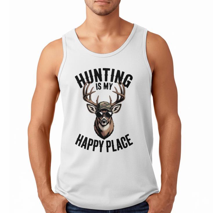 Camo Deer Hunting Is My Happy Place Dad Hunter Men Tank Top