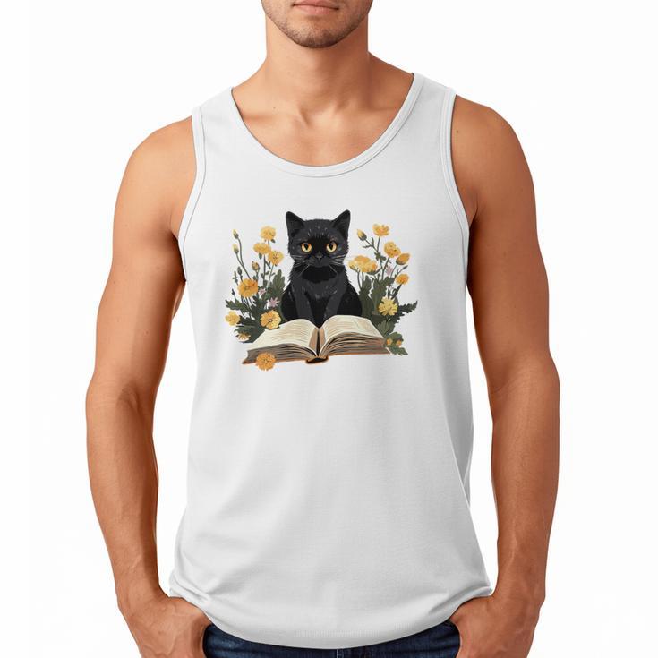 Cat Shirts For Women Book Lover Shirt Cute Cat And Book Premium Tri-Blend Men Tank Top