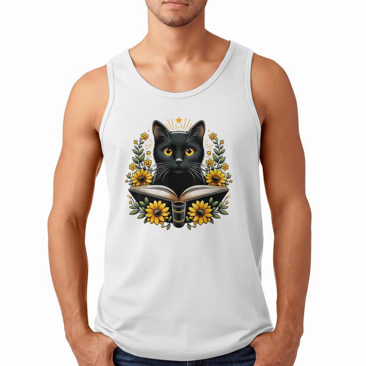 Cat For Women Book Lover Cute Cat And Book Men Tank Top