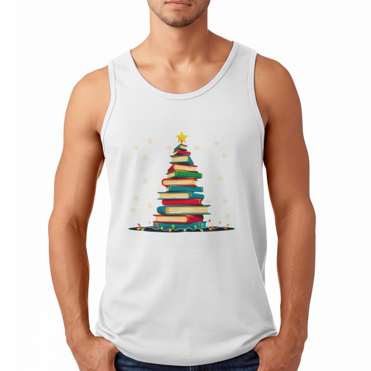 Christmas Tree Of Books Holiday Men Tank Top