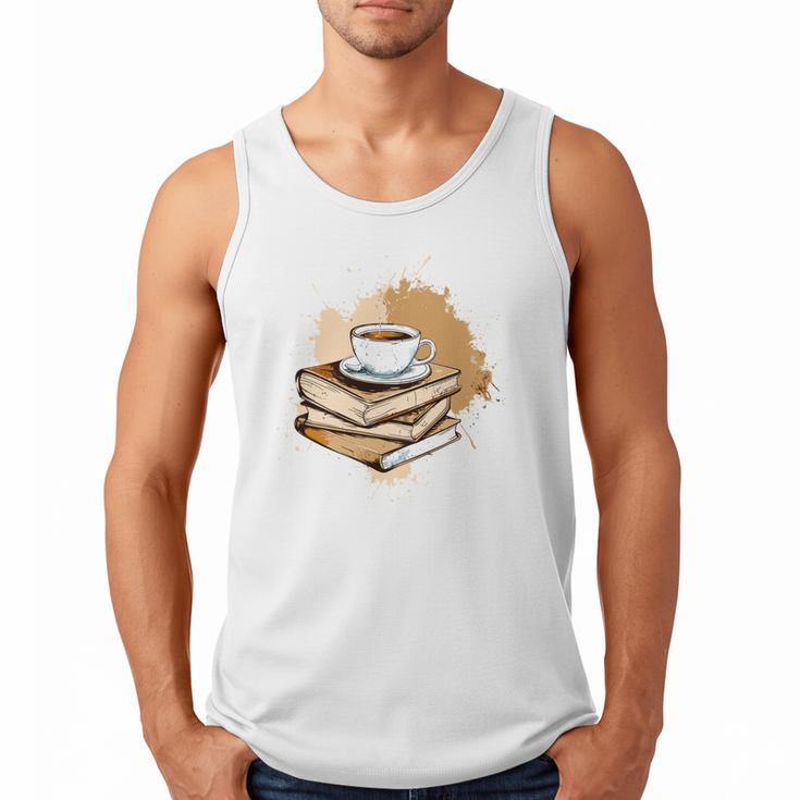 Coffee And Books Adult Books Lover Reading Men Tank Top