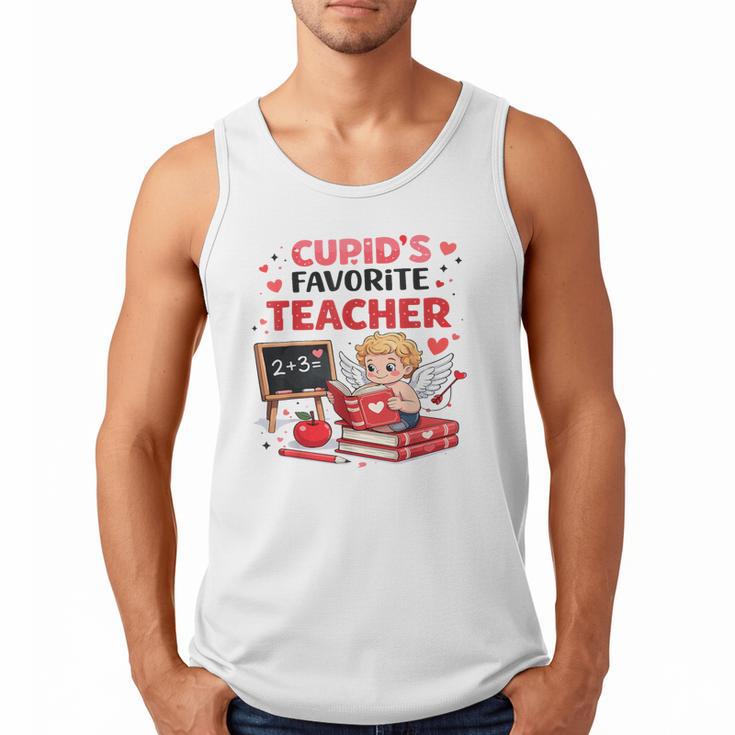 Cupid's Favorite Math Teacher Valentine Reading Book Women Men Tank Top