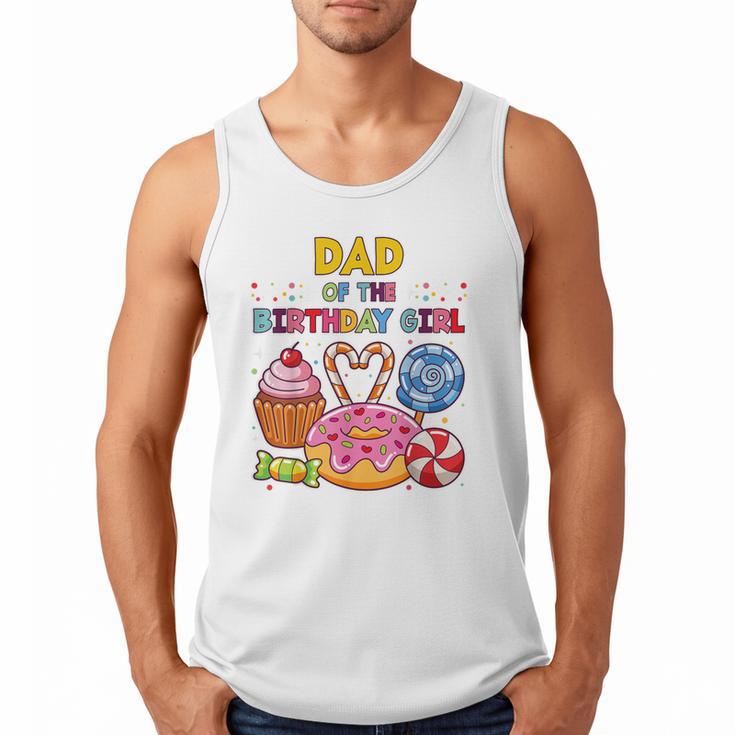 Dad Of The Birthday Girl Candyland Colorful Lollipop Party Men Tank Top