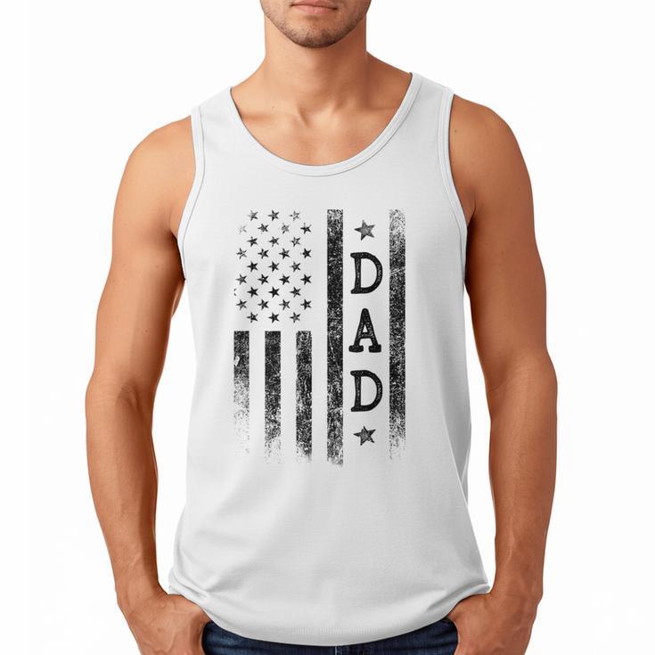 Dad Patriotic American USA Flag Father's Day Dad Men Tank Top