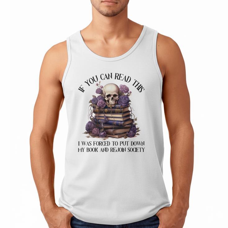 Dark Romance Merch I Put Down My Book Lover Spicy Skeleton Men Tank Top