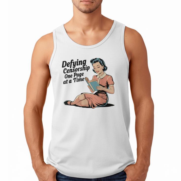 Defying Censorship One Page At a Time Read Banned Books Men Tank Top