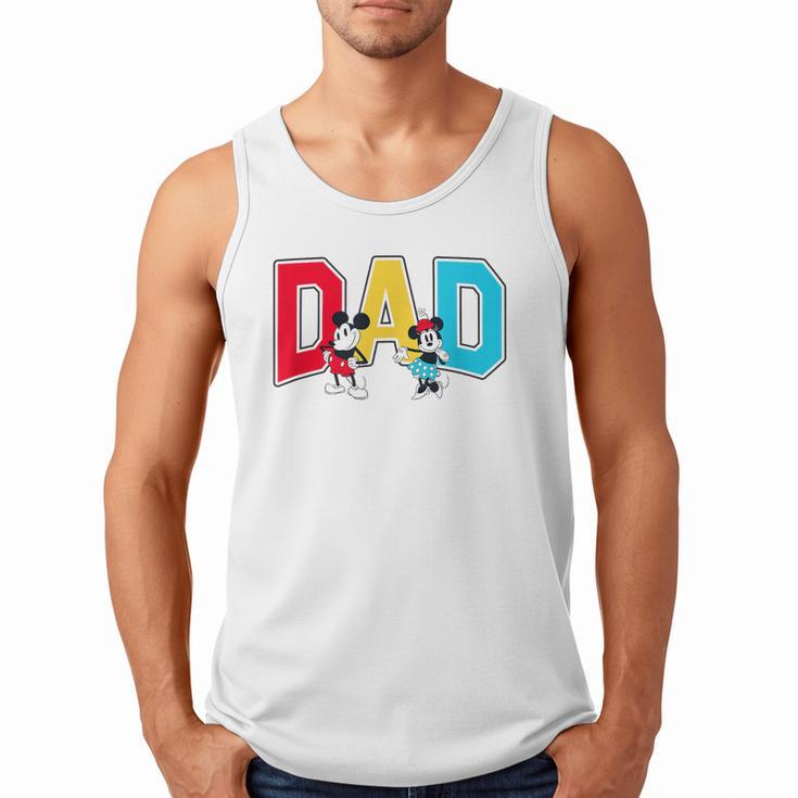 Disney Mickey And Friends Mickey Minnie Dad Collegiate Logo Men Tank Top