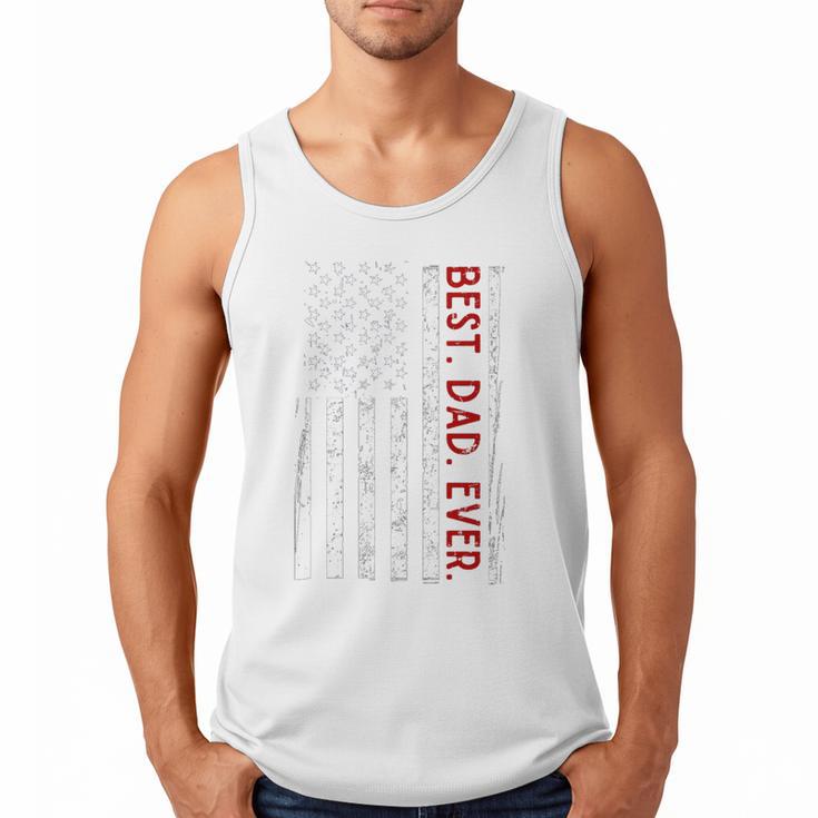Distressed US American Flag Father Shirt Best Dad Ever Men Tank Top