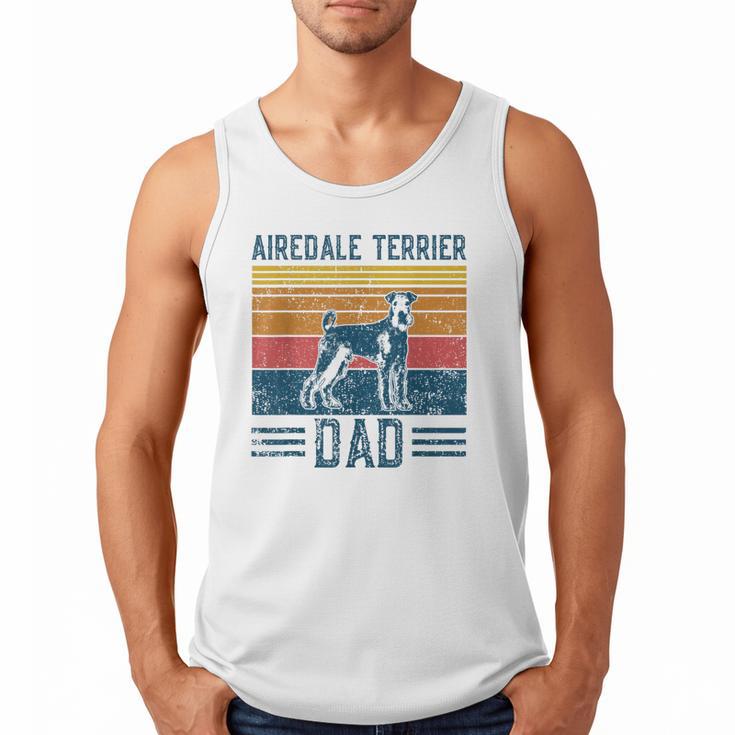 Dog Airedale Terrier Dad Vintage Airedale Terrier Dad Men Tank Top