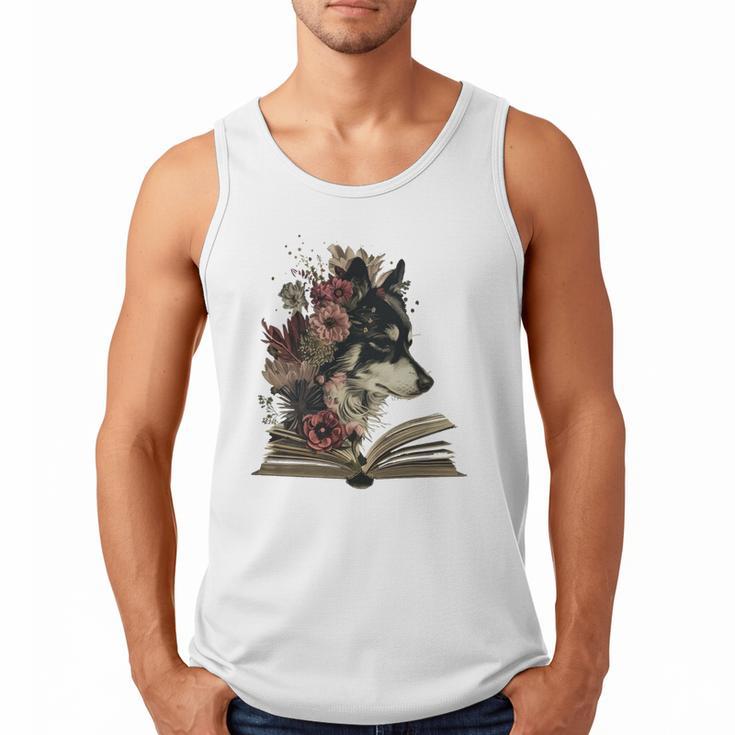 Dog Book Flower Men Tank Top